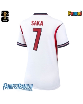 Anglia Bukayo Saka #7 Echipament de Fotbal Replică Mondial 2026 Femei Acasa
